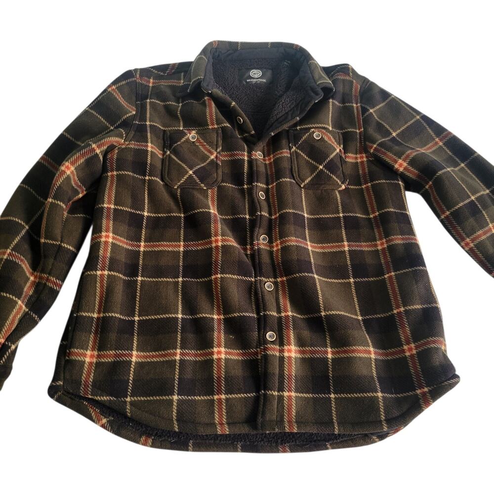 Weatherproof Men's Polar Fleece Sherpa Tartan Shirt Jacket Flannel XL outdoors